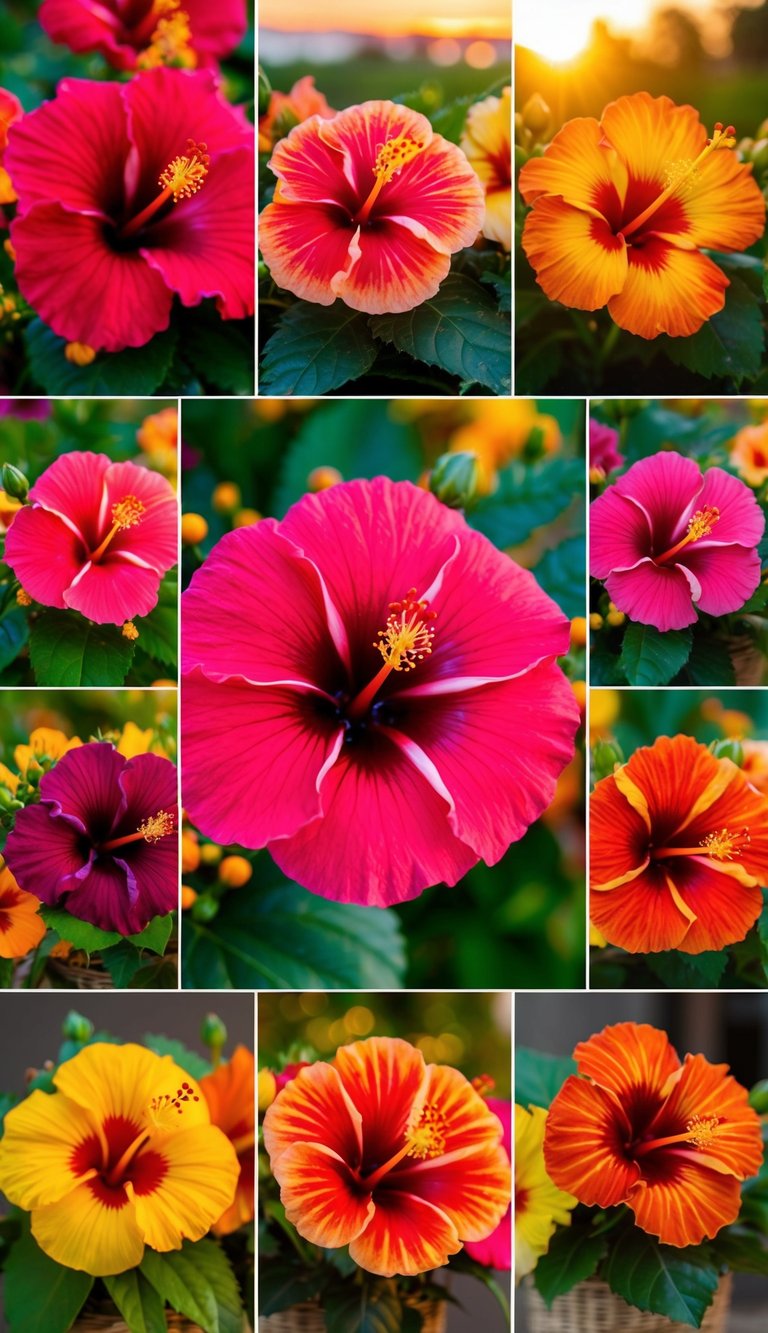 Vibrant hibiscus flowers in bold sunset hues arranged in 10 unique bouquet ideas