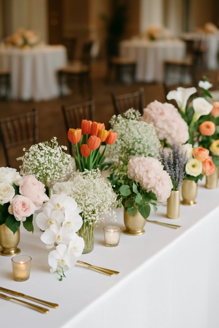 10 Ideas for Elegant Wedding Reception Flowers That’ll Wow Your Guests